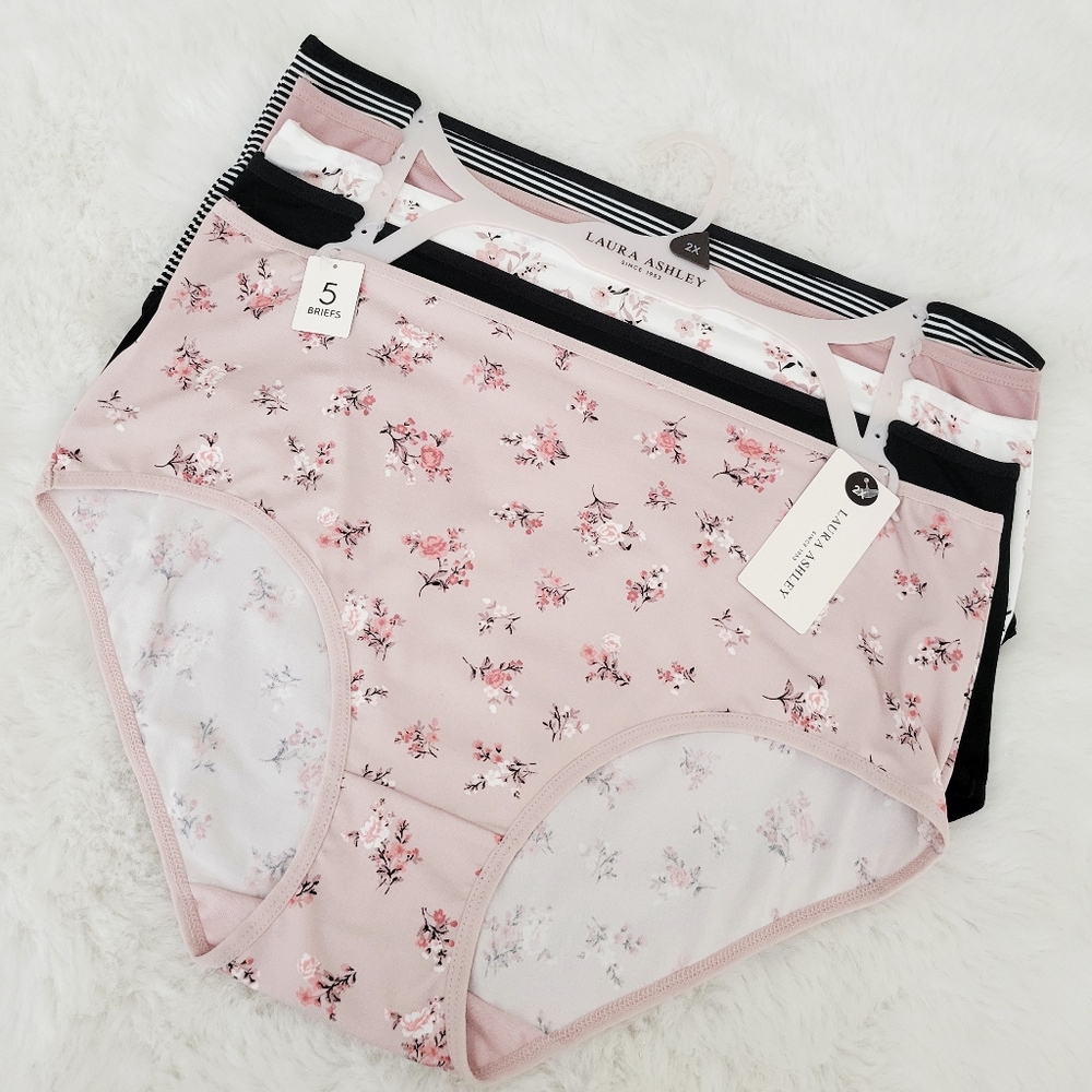 🌸LAURA ASHLEY BRAND NEW 5-PACK SUPER SOFT BRIEFS SIZE 2X - Picture 2 of 7